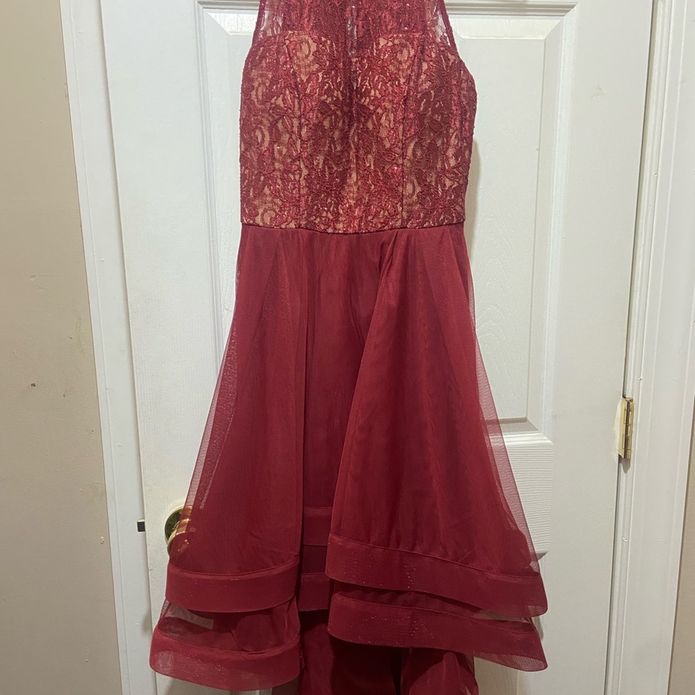 Maroon long/short dress size 3